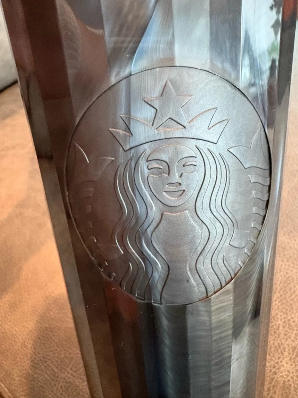 Starbucks Marbled Gray Stainless Steel Tumbler with Embossed Logo